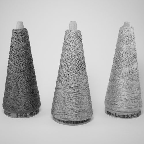3 cones of Tubular Spectrum Yarn, Gray Scale
