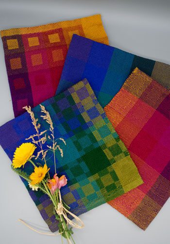 Set of 3 Handwoven Guatemalan Cotton Dish Towels - Warm Colors