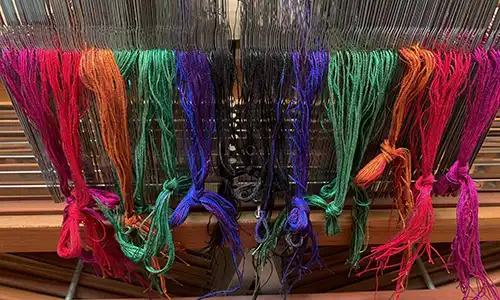 Tessellating Triangle Warp on Loom